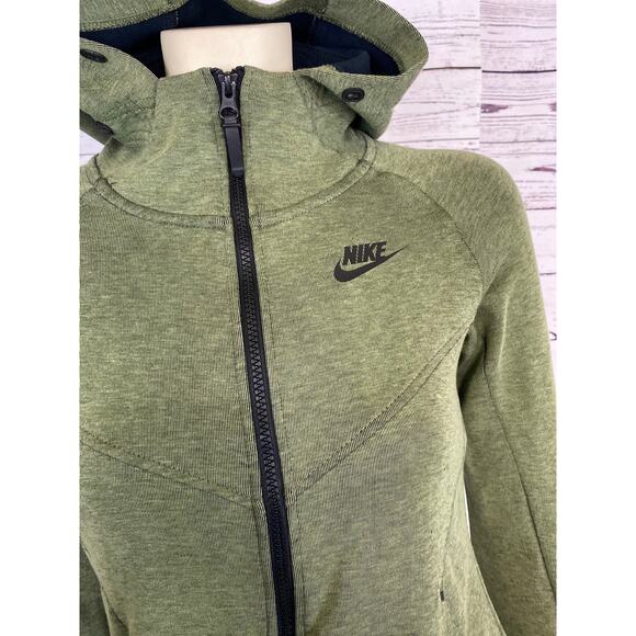 NIKE TECH FLEECE WINDRUNNER Jacket HOODIE GREEN size XS - Picture 5 of 12